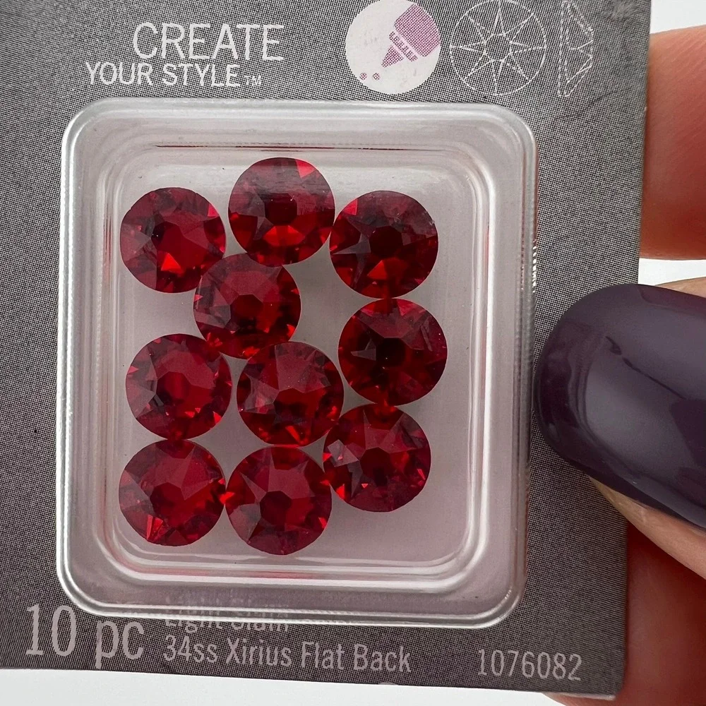 Swarovski‎ Light Siam 34ss Xirius Flat Back 10pc Red Crystals